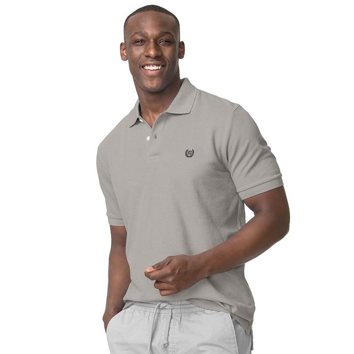 Men's Chaps Stretch Solid Pique Polo, Size: Xl, Light Grey