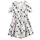 Girls 4-10 Jumping Beans&reg; Elbow Sleeve Printed Dress, Size: 5, Natural