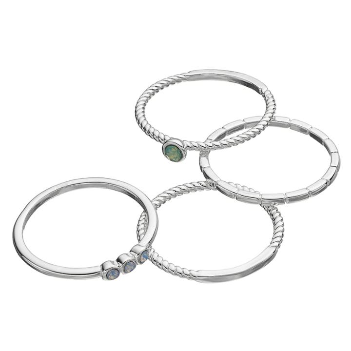 Lc Lauren Conrad Textured Ring Set, Women's, Size: 9, Silver