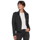 Women's Apt. 9&reg; Moto Jacket, Size: Large, Dark Grey