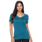 Women's Apt. 9&reg; Essential V-neck Tee, Size: Small, Turquoise/blue (turq/aqua)