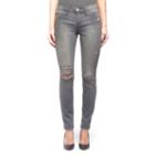 Women's Rock & Republic&reg; Kashmiere Gray Ripped Denim Leggings, Size: 12 T/l, Med Grey