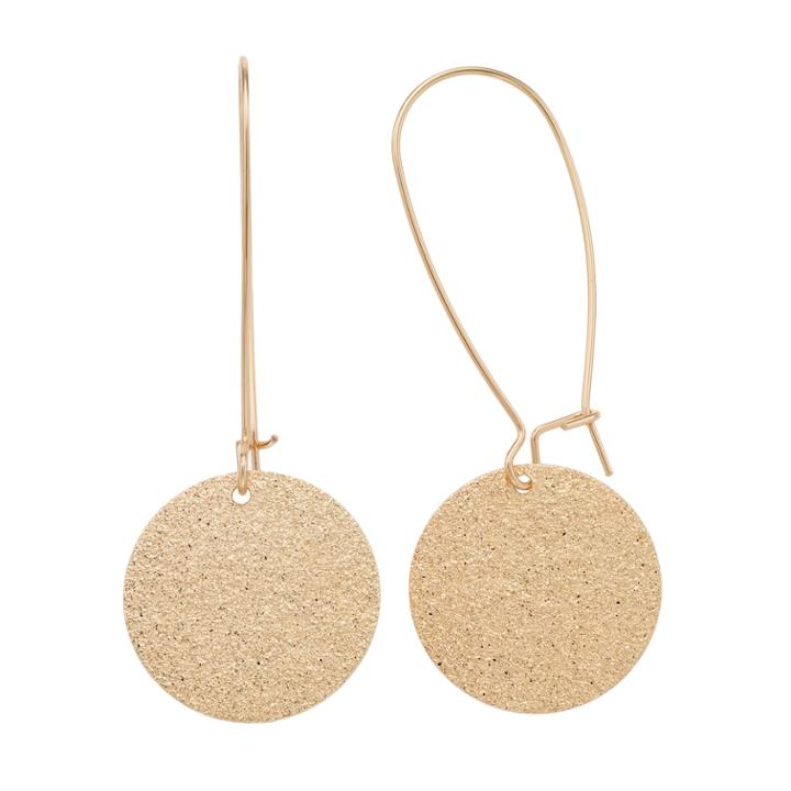 Lc Lauren Conrad Glittery Disc Nickel Free Drop Earrings, Women's, Gold