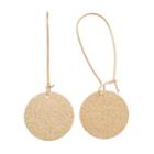 Lc Lauren Conrad Glittery Disc Nickel Free Drop Earrings, Women's, Gold