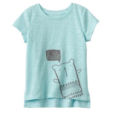 Baby Girl Jumping Beans&reg; Hello Bear Graphic Tee, Size: 6 Months, Turquoise/blue (turq/aqua)