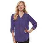 Women's Apt. 9&reg; Roll-tab Chiffon Tunic Top, Size: Medium, Drk Purple