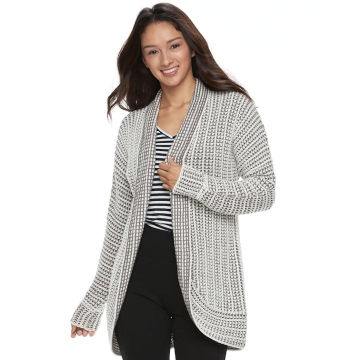Juniors' Pink Republic Dolman Cocoon Cardigan, Teens, Size: Small, Grey
