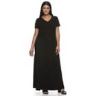Plus Size Design 365 Crochet Maxi Dress, Women's, Size: 1xl, Black