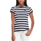 Women's Chaps Striped Anchor Tee, Size: Xl, Blue (navy)