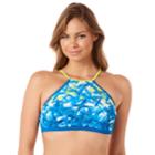 Women's Reebok Word On The Street High-neck Bikini Top, Size: Large, Med Green