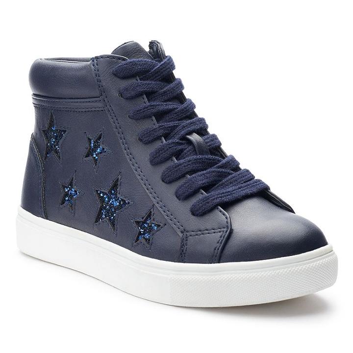 So&reg; Nellie Star Girls' High-top Sneakers, Girl's, Size: 3, Blue