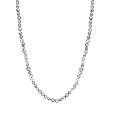 Freshwater By Honora Dyed Freshwater Cultured Pearl Long Necklace In Sterling Silver (9-11 Mm), Women's, Size: 36, Grey