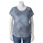 Plus Size Lc Lauren Conrad Lace-trim Top, Women's, Size: 2xl, Blue