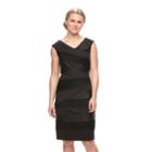 Women's Jax Spliced Faux-leather Sheath Dress, Size: 12, Black