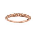 1/6 Carat T.w. Igl Certified Diamond 14k Gold Art Deco Wedding Ring, Women's, Size: 7.50, Pink