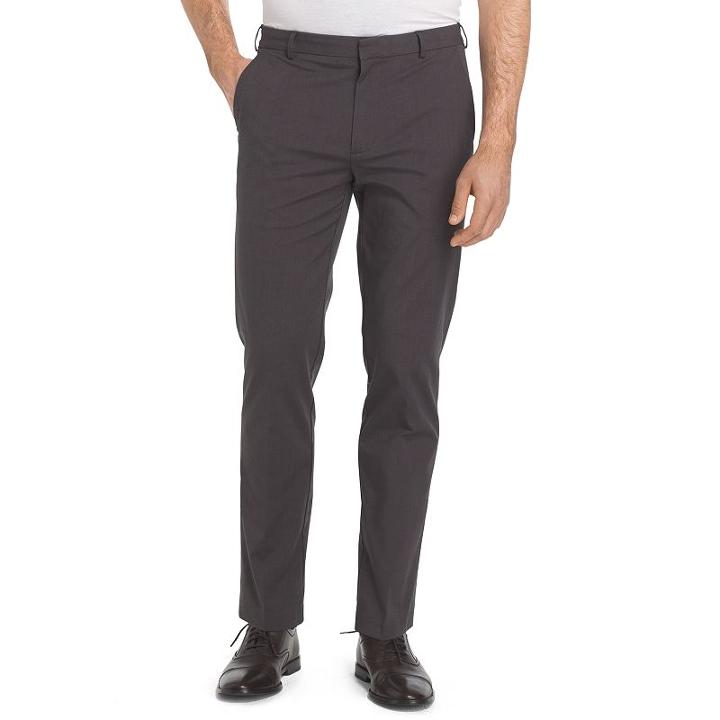 Men's Van Heusen Straight-fit Flex Oxford Dress Pants, Size: 34x30, Dark Grey