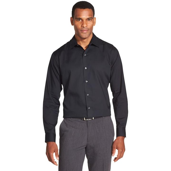 Men's Van Heusen Slim-fit Button-down Shirt, Size: Xl, Black