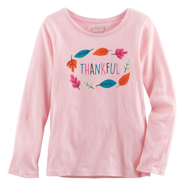 Girls 4-10 Jumping Beans&reg; Long-sleeved Thanksgiving Tee, Size: 8, Brt Pink