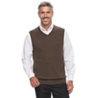 Men's Croft & Barrow&reg; Fine-gauge Sweater Vest, Size: Large, Dark Brown