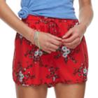 Juniors' Pink Republic Print Soft Shorts, Teens, Size: Large, Red
