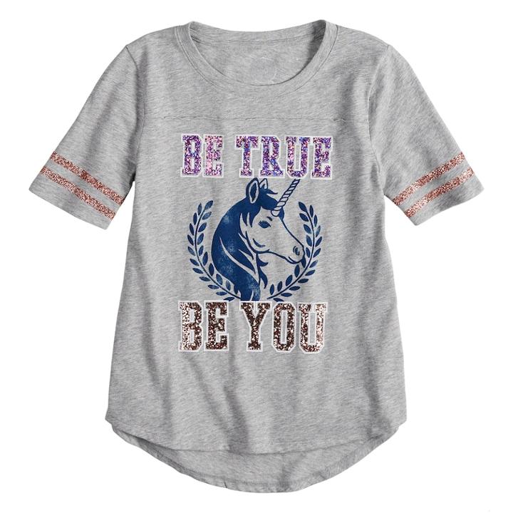 Plus Size Girls 7-16 So&reg; Varsity Graphic Tee, Size: 18 1/2, Med Grey