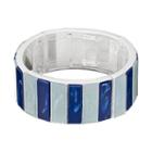 Chaps Blue Marbled Inlay Stretch Bracelet, Women's, Light Blue