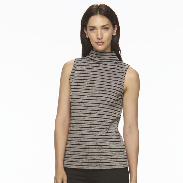 Women's Apt. 9&reg; Ribbed Mockneck Tank, Size: Small, Med Beige