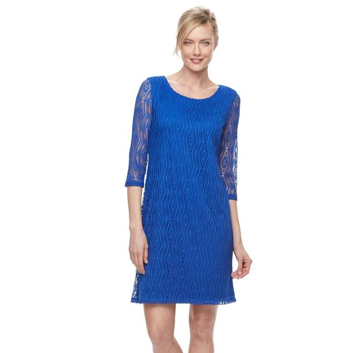 Women's Dana Buchman Lace Shift Dress, Size: Small, Blue