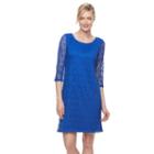 Women's Dana Buchman Lace Shift Dress, Size: Small, Blue
