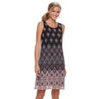Women's Dana Buchman Print Mesh Overlay Tank Dress, Size: Xl, Blue (navy)