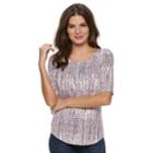 Women's Apt. 9&reg; Essential Elbow-sleeve Tee, Size: Small, Natural