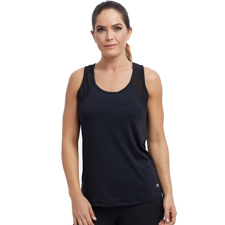 Women's Marika Palm Mesh Inset Tank, Size: Xl, Black