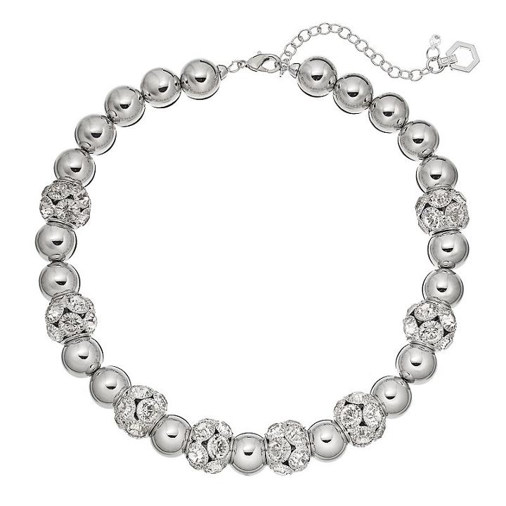 Simply Vera Vera Wang Beaded Fireball Necklace, Women's, Silver
