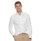 Men's Sonoma Goods For Life&trade; Slim-fit Poplin Stretch Button-down Shirt, Size: Small, Natural