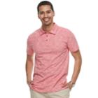 Men's Marc Anthony Slim-fit Shadow Dye Marled Polo, Size: Large, Brt Red