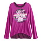 Girls 7-16 & Plus Size So&reg; Racerback Tank Top & Long Sleeve Tee Set, Size: 18 1/2, Med Pink