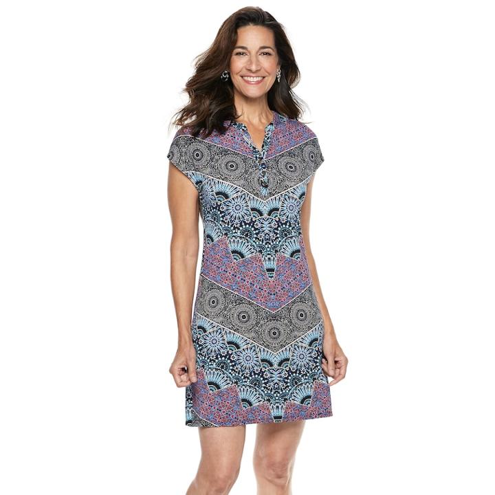Petite Dana Buchman Print Shift Dress, Women's, Size: S Petite, Blue