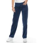 Petite Tek Gear&reg; Velour Drawstring Pants, Women's, Size: M Petite, Dark Blue