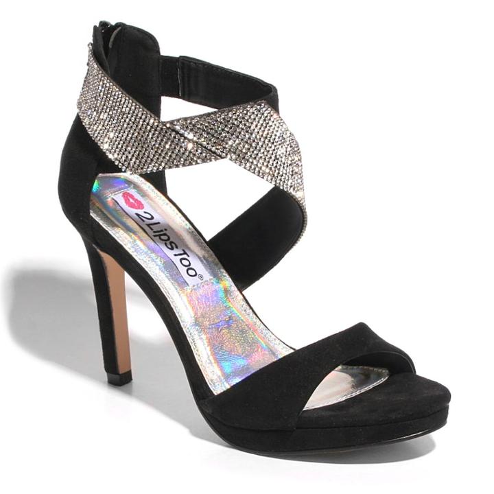 2 Lips Too Too Gloria Women's High Heel Sandals, Size: Medium (6), Black