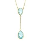 14k Gold Blue Topaz Y Necklace, Women's, Size: 18