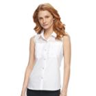 Women's Harve Benard Solid Button-down Shirt, Size: Medium, White Oth