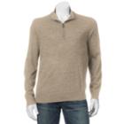 Men's Apt. 9&reg; Modern-fit Merino Wool-blend Quarter-zip Sweater, Size: Xl, Med Beige