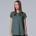 Women's Simply Vera Vera Wang Essential Popover Top, Size: Large, Med Blue