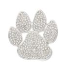 Pet Friends Simulated Crystal Paw Print Pin, Women's, Silver