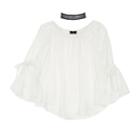 Girls 7-16 & Plus Size Iz Amy Byer Tie Bell Sleeve Top With Choker Necklace, Size: Xl Plus, White Oth