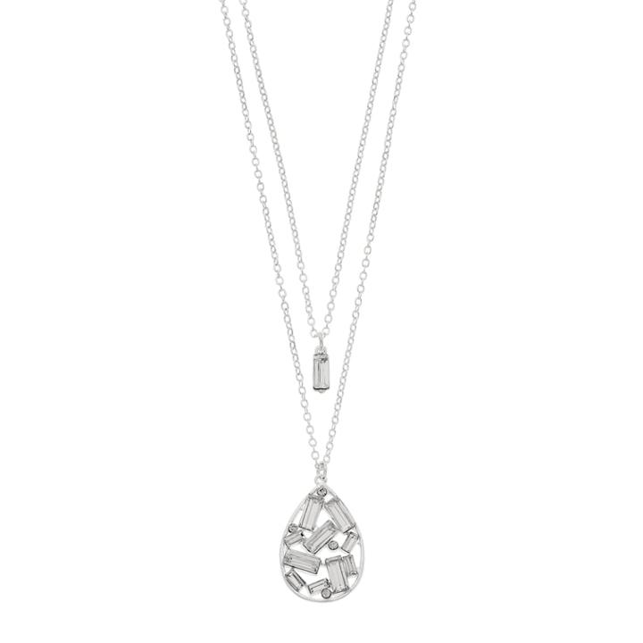 Lc Lauren Conrad Teardrop Pendant Double Strand Necklace, Women's, Silver