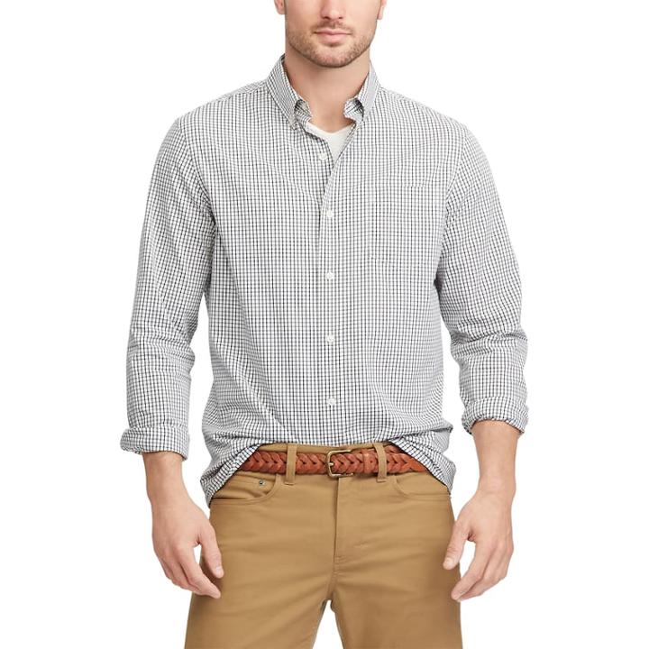 Men's Chaps Regular-fit Easy-care Stretch Button-down Shirt, Size: Xxl, White