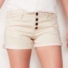 Women's Lc Lauren Conrad Ripped Cuffed Jean Shorts, Size: 6, White Oth