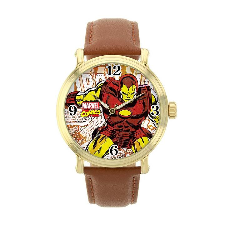 Iron Man Leather Watch, Brown