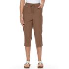 Women's Gloria Vanderbilt Jade Buttoned Capris, Size: Large, Med Brown